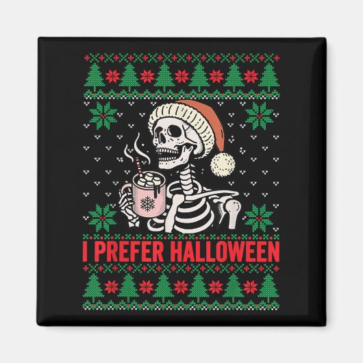 ハロウィンが好きなクリスマスセーター 楽しいホリデー マグネット (正面)