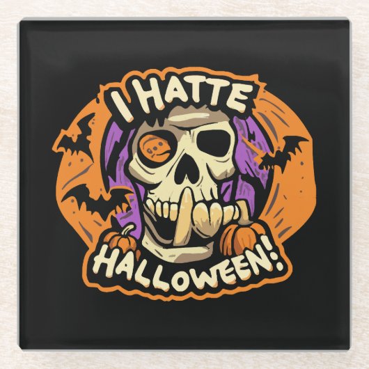 ハロウィンが嫌い ガラスコースター (正面)