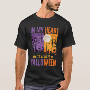 ハロウィンが心にある 不気味な墓地 Tシャツ