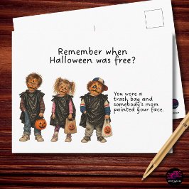 ハロウィンが無料だった頃を覚えてる?パンプキンの子供たち シーズンポストカード