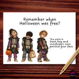 ハロウィンが無料だった頃を覚えてる?骸骨の子供たち シーズンカード