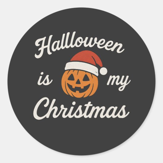 ハロウィンが私のクリスマス ラウンドシール (正面)