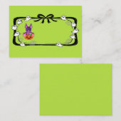 ハロウィンこうもりとキャンディーグリーン プレイスカード (正面/裏面)