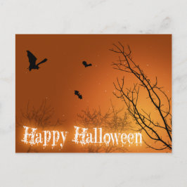 ハロウィンこうもりと木々 ポストカード
