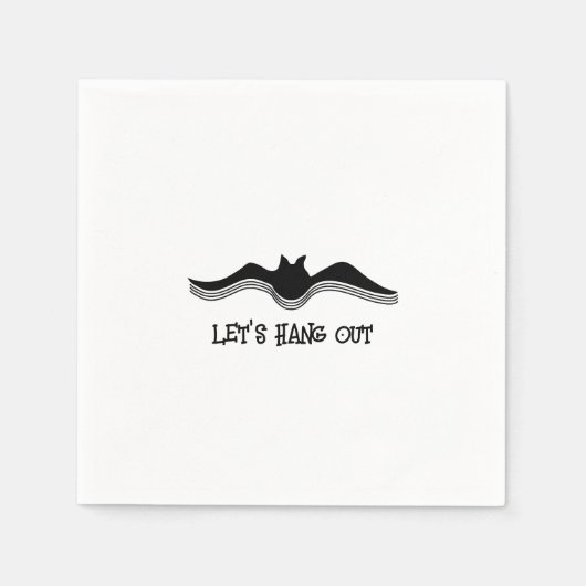 ハロウィンこうもり出つるよう スタンダードカクテルナプキン (正面)