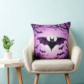 ハロウィンこうもり飛んでいるオーバームーンライトスカイ クッション (椅子)