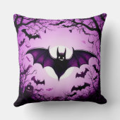 ハロウィンこうもり飛んでいるオーバームーンライトスカイ クッション (裏面)