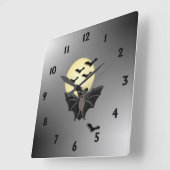 ハロウィンこうもり スクエア壁時計 (傾斜)