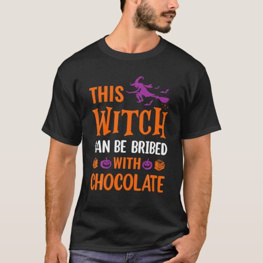 ハロウィンこの魔女はチョコレートで花嫁できる Tシャツ (正面)