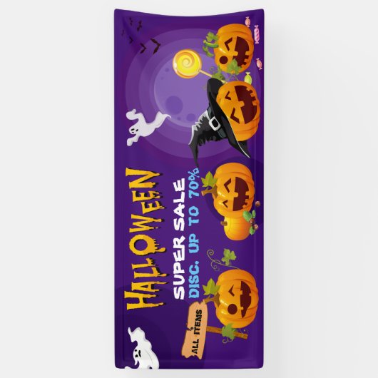 ハロウィンすごいセールプロモーションバナー 横断幕 (縦)