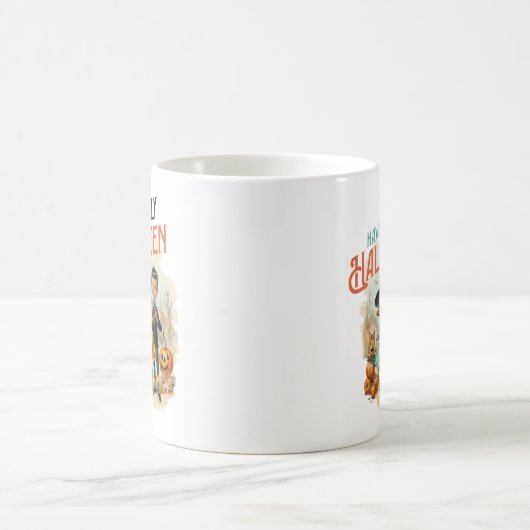 ハロウィンすてきの可愛いヴィンテージを持つ コーヒーマグカップ (中央)