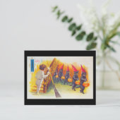 ハロウィンすてきの黒猫とカボチャヴィンテージ ポストカード (スタンド正面)