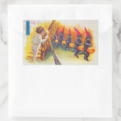 ハロウィンすてきの黒猫とカボチャヴィンテージ 長方形シール (バッグ)