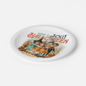 ハロウィンすてきを持つ ペーパープレート (アングル)