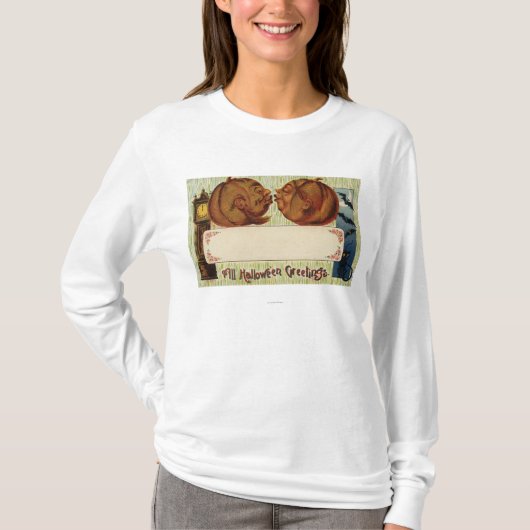 ハロウィンすべてのGreetingsPumpkinsの接吻 Tシャツ (正面)