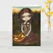 "ハロウィンたそがれの"の挨拶状 カード (黄色い花)