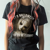 ハロウィンだね、友達になれるかな? 幽霊の人形 Tシャツ