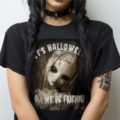 ハロウィンだね、友達になれるかな? 幽霊の人形 Tシャツ