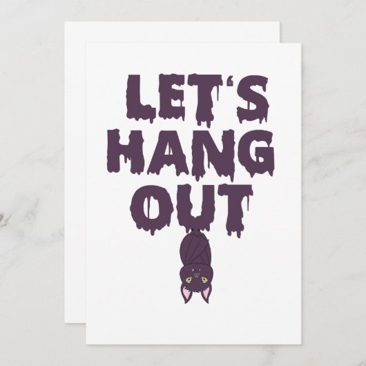 ハロウィンつるのこうもりギフトをおもしろい出そう 招待状 (正面/裏面)