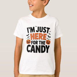 ハロウィンでお菓子だけが楽しみ - ユーモラスなハロウィンデザイン Tシャツ
