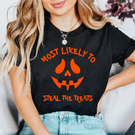 ハロウィンでお菓子を盗む可能性大 カスタムデザイン Tシャツ