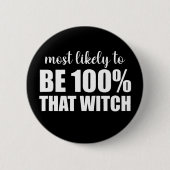 ハロウィンで多分100%魔法使い 缶バッジ (正面)