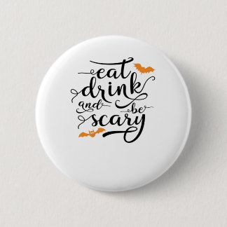 ハロウィンで食べたり飲んだりして怖がらせよう レトロクラシック 缶バッジ