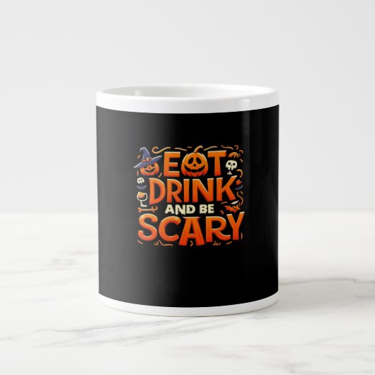 ハロウィンで食べて飲んで怖がらせろ ジャンボコーヒーマグカップ (正面)