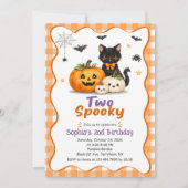 ハロウィンとおばけの2歳の誕生日パーティーの招待状 招待状 (正面)