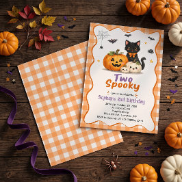 ハロウィンとおばけの2歳の誕生日パーティーの招待状 招待状