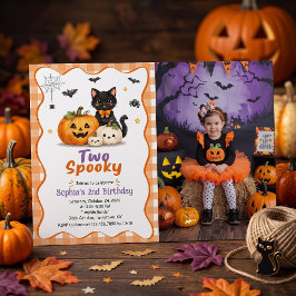 ハロウィンとお誕生日をお祝いしよう!2歳のハロウィン誕生日パーティーの招待状 写真入り 招待状