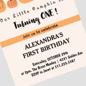 ハロウィンとカボチャの1歳の誕生日 招待状