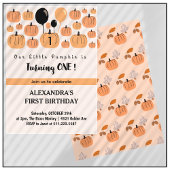 ハロウィンとカボチャの1歳の誕生日 招待状