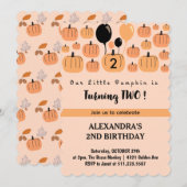 ハロウィンとカボチャの2歳の誕生日 招待状 (正面/裏面)