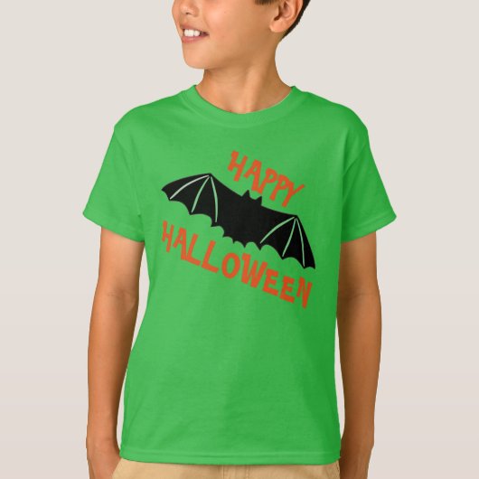 ハロウィンとコウモリ Tシャツ (正面)
