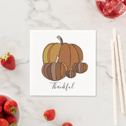 ハロウィンと感謝祭のカボチャ スタンダードカクテルナプキン (インサイチュ)