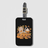 ハロウィンと感謝祭の可愛い秋の家族 ラゲッジタグ (正面縦)