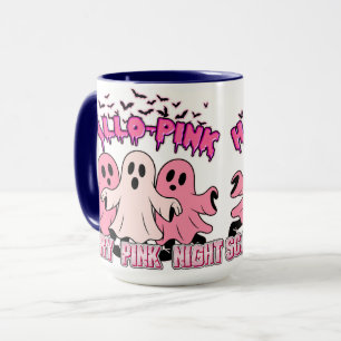 ハロウィンと秋にぴったりなキュートなピンクの幽霊コーヒーカップ マグカップ
