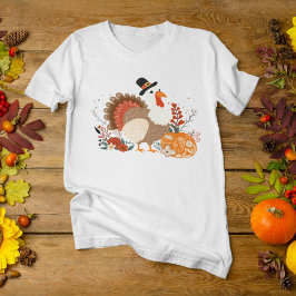 ハロウィンと紅葉の七面鳥 Tシャツ