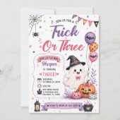 ハロウィンと誕生日のお祝い Trick or Three 招待状 (正面)