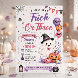 ハロウィンと誕生日のお祝い Trick or Three 招待状