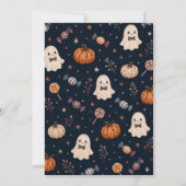 ハロウィンと誕生日をお祝いするトリックオアスリー招待状 招待状 (裏面)