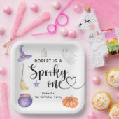 ハロウィンと1歳の誕生日パーティー おばけ ペーパープレート (パーティー)