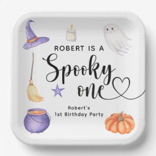 ハロウィンと1歳の誕生日パーティー おばけ ペーパープレート