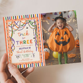 ハロウィンと3歳の誕生日をカラフルに祝おう 招待状