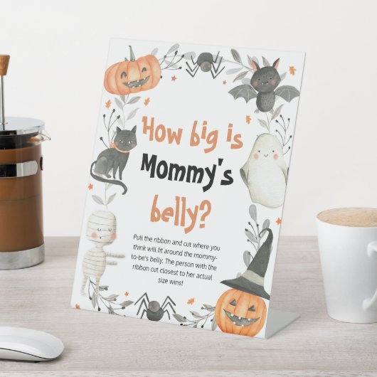 ハロウィンどのように大きいママの腹のシャワーゲーム 台座サイン (インサイチュ)