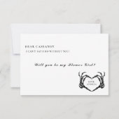 ハロウィンにあなたが私のウェディングパーティーの仲間になってくれる？　プロポーズカード 招待状 (裏面)