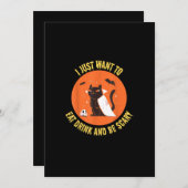 ハロウィンにおいしいものを食べて、怖いスパイシーな猫を楽しもう シーズンカード (正面/裏面)