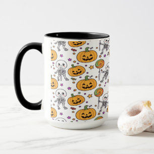ハロウィンにおかしなスケルトンの楽しみ マグカップ