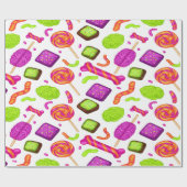 ハロウィンにおぞましいキャンディーゾンビのマッシュアップ ラッピングペーパー (フラット)